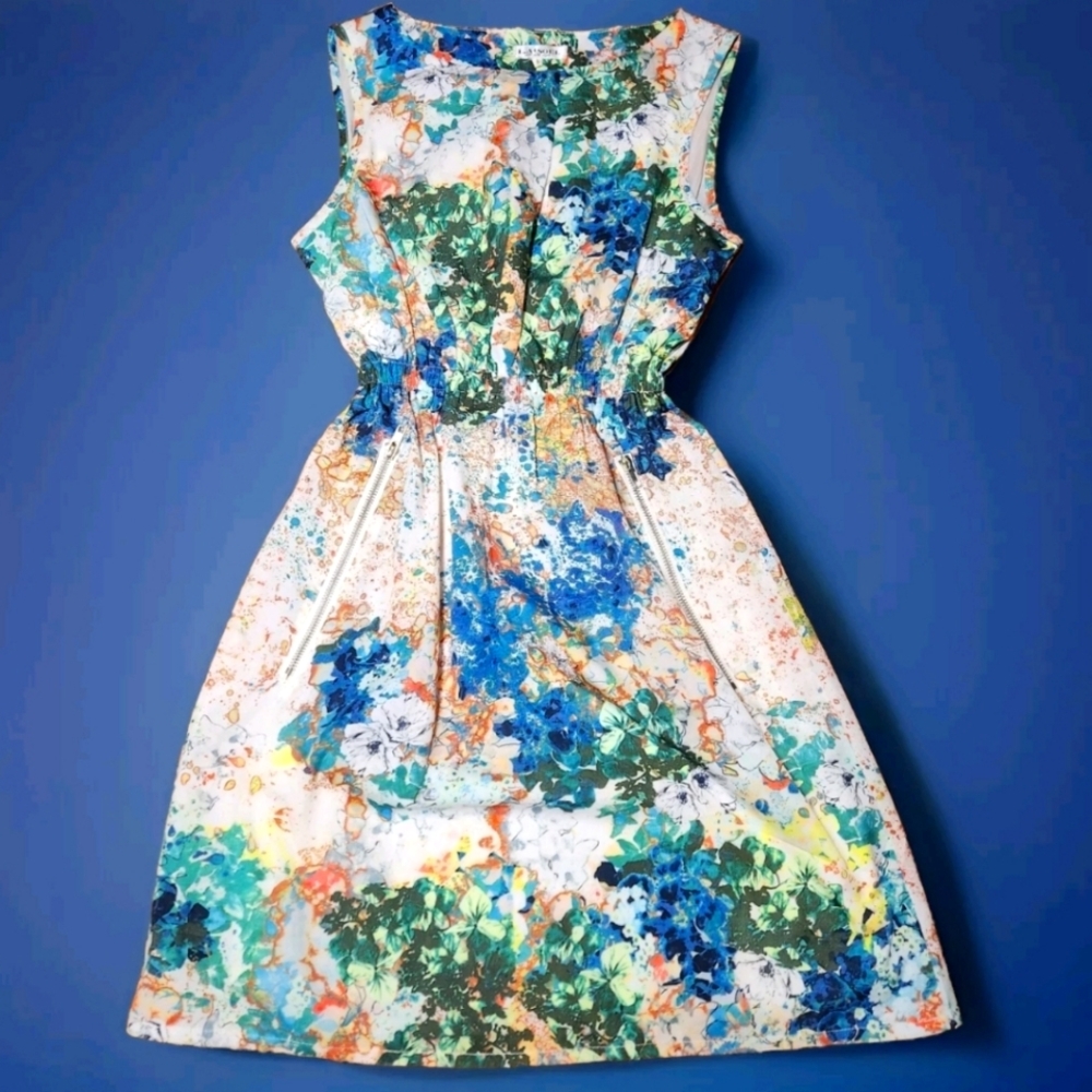 LA. Soul Wear With Style HTF Floral Watercolor Print Dress Size Small